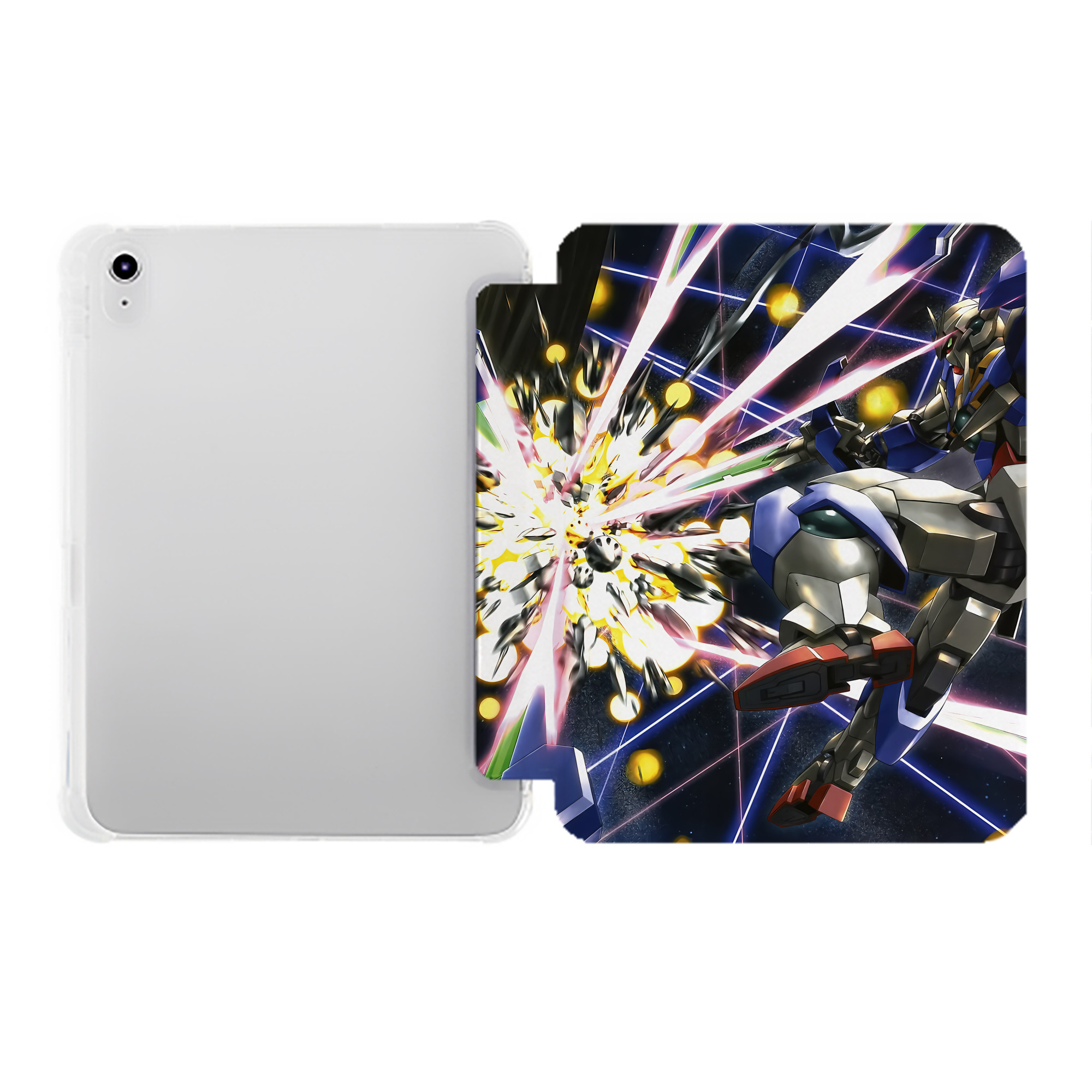 （画像用） 機動戦士ガンダム Mobile Suit Gundam IPad ケース ペン収納付き 三つ折りスタンド PUレザー×シリコン 対応機種9.5/10.5/10.9インチ
